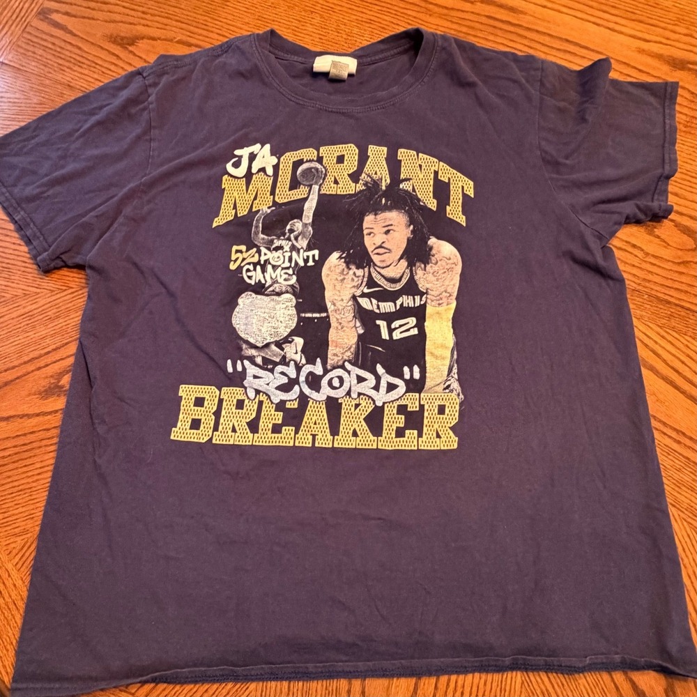 Fanatics Ja Morant Memphis Grizzlies 52 Point Record Breaker T-Shirt Mens Large
